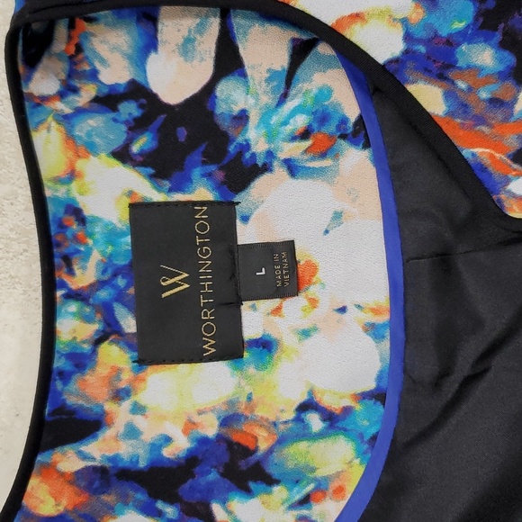 Worthington 3 piece set medium top and pants large soft blazer Iredesa Floral - Picture 11 of 16